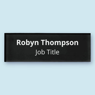 HD Acrylic Professional Name Tag Magnetic Black
