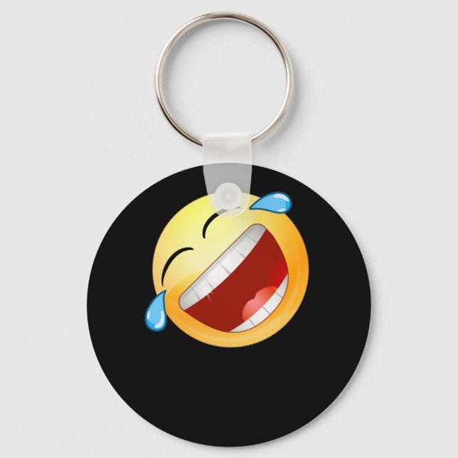 HD Emoji Rolling on the Floor Laughing Face Key Ring (Front)
