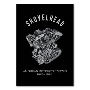HD Motorcycle Vtwin Shovelhead Engine Drawing Bike Table Number