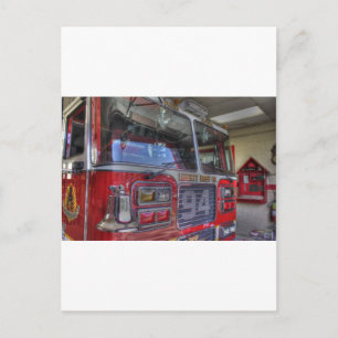 HDR Fire Truck Postcard