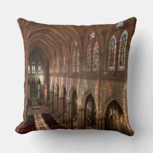 HDR image of Basilica interior, Quito, Ecuador Cushion