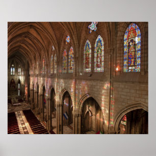 HDR image of Basilica interior, Quito, Ecuador Poster