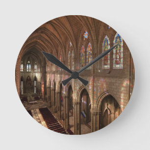 HDR image of Basilica interior, Quito, Ecuador Round Clock