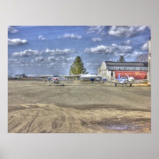 HDR Plane Parked Facing Forward Poster