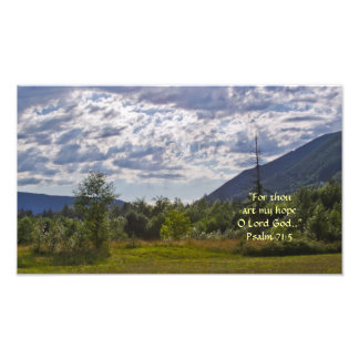 HDR Summer Scene with Clouds w/Scripture Verse Photo Print