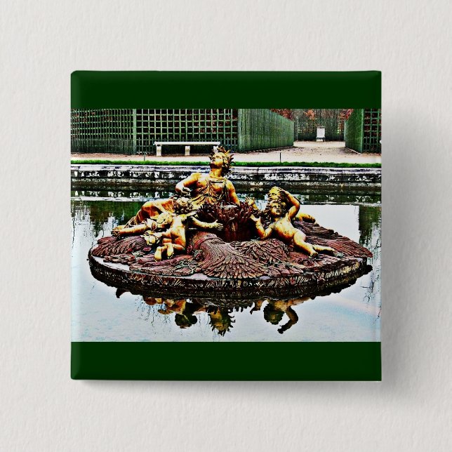 HDR Versailles Fountain 15 Cm Square Badge (Front)