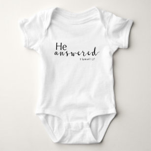 He Answered 1 Samuel 1:27 Unisex Baby Bodysuit