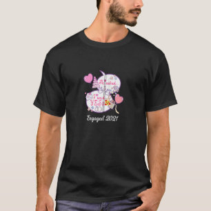 He Asked I Said Yes Couples Engagement Fiancee Hon T-Shirt