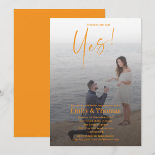 He asked, she said yes engagement invitation