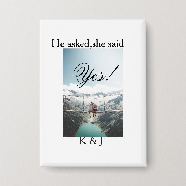 He asked she said yes engagement photo name stylis (Front)