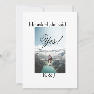 He asked she said yes engagement photo name stylis invitation