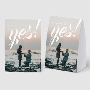 He Asked She Said Yes Engagement Photo Party