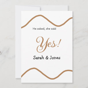 He asked she said yes engagement simple minimal