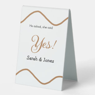 He asked she said yes engagement simple minimal