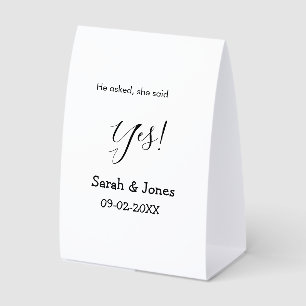 He asked she said yes engagement simple minimal