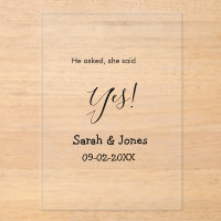 He asked she said yes engagement simple minimal 