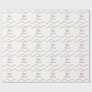 He asked she said yes engagement simple minimal wrapping paper