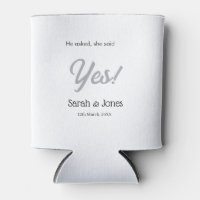 He asked she said yes engagement simple silver dat