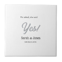 He asked she said yes engagement simple silver dat