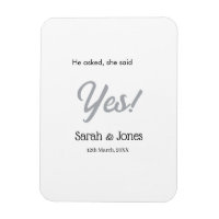 He asked she said yes engagement simple silver dat