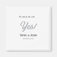 He asked she said yes engagement simple silver dat