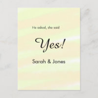 He asked she said yes engagement yellow pastel