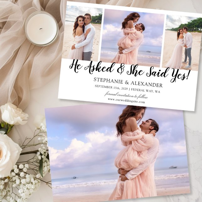 He Asked She Said Yes Photo Engaged Announcement (He Asked She Said Yes Photo Engaged Announcement)