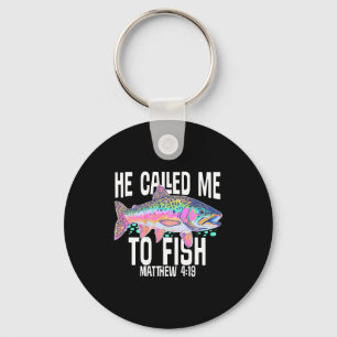 He called to fish faith bass fishing christian key ring