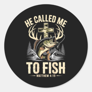 He called to fish men's christian fisherman faith classic round sticker