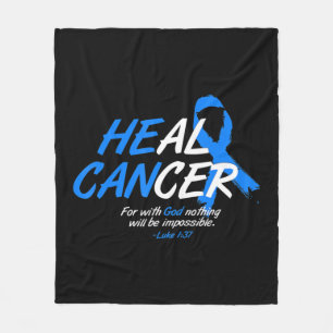 He Can Heal Cancer Ataxia Awareness Month Gift Blu Fleece Blanket