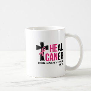 He Can Heal Cancer Christian Ribbon Breast Cancer Coffee Mug