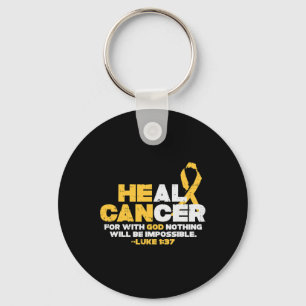 He Can Heal Childhood Cancer Awareness God Chirist Key Ring