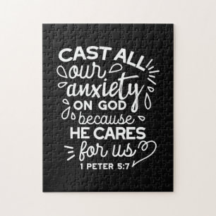 He Cares for You – Encouraging Christian Quote Jigsaw Puzzle