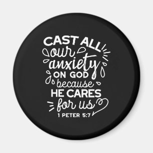 He Cares for You – Encouraging Christian Quote Magnet