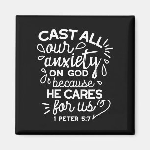 He Cares for You – Encouraging Christian Quote Magnet
