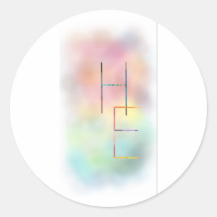 he classic round sticker