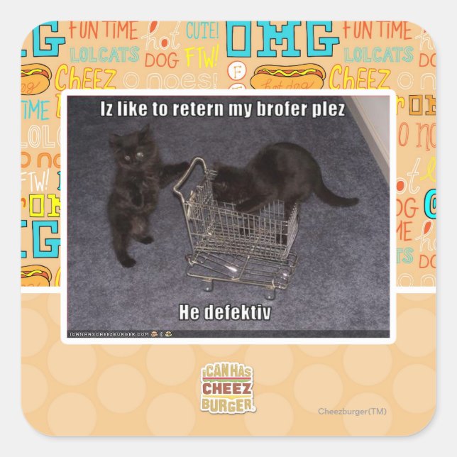 He defectiv square sticker (Front)