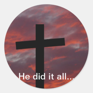 He did it all... classic round sticker