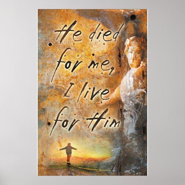 HE DIED FOR ME - Jesus Christ Religious Poster (Front)
