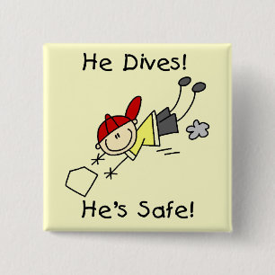 He Dives He's Safe Tshirts and Gifts 15 Cm Square Badge