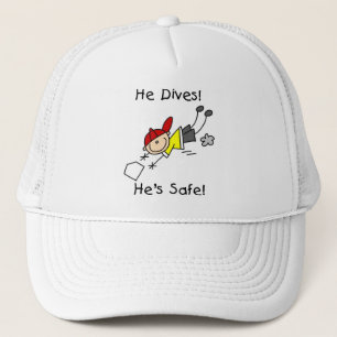 He Dives He's Safe Tshirts and Gifts Trucker Hat