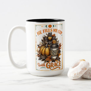 He Fills My Cup...  Two-Tone Coffee Mug