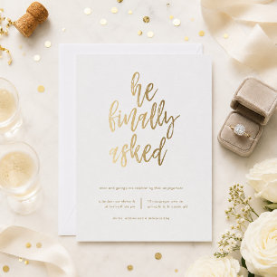 He Finally Asked Engagement Party Invitation