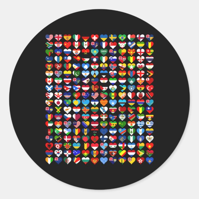 He Flags Of The Countries Of The World Flags Unity Classic Round Sticker (Front)