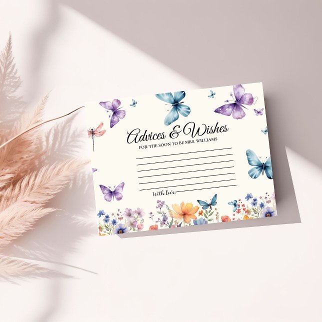 He Give Butterflies Advices & WIshes Bridal Shower Enclosure Card (Creator Uploaded)