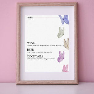 He gives her butterflies Bridal Shower Bar Sign