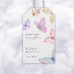 He gives her butterflies Bridal Shower Gift Tags<br><div class="desc">Add a touch of charm to your bridal shower gifts with our "He Gives Her Butterflies" Bridal Shower Gift Tags. These exquisite tags not only enhance the visual appeal of your presents but also carry the delightful theme of fluttering butterflies, symbolising the joy and excitement of newfound love. 🦋 Whimsical...</div>