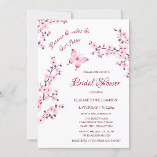 He Gives Her Butterflies   Qr Code Bridal Shower Invitation