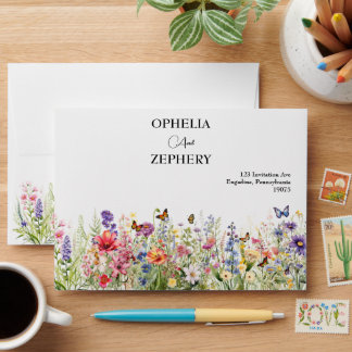 He gives her butterflies Wildflower Invitation Envelope
