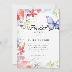 He Gives Me Butterflies Bridal Shower Invitation